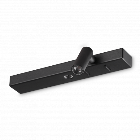 SIENINIS LED ŠVIESTUVAS IDEAL LUX BONNE NUIT-2 AP 6,5W JUODAS 336817