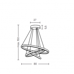 PAKABINAMAS LED ŠVIESTUVAS CAMELIA 3 118W VARIO SPALVOS STEP DIM skubiai