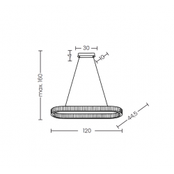 PAKABINAMAS LED ŠVIESTUVAS SPARK OVAL 71W CHROMO SPALVOS CCT pigiau