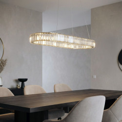 PAKABINAMAS LED ŠVIESTUVAS SPARK OVAL 71W CHROMO SPALVOS CCT kaina