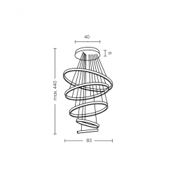 PAKABINAMAS LED ŠVIESTUVAS AZALEA SPIRAL 238W JUODAS STEP DIM pigiau