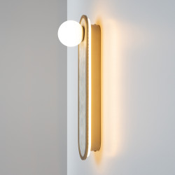 Sieninis LED šviestuvas PERLAMOUR 25W CCT žalvario spalvos internetu