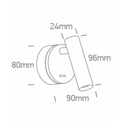 Sieninis LED šviestuvas 65738/B/W 3W juodas pigiau