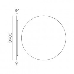 SIENINIS LED ŠVIESTUVAS SOUND D90 34W ANTRACITO SPALVOS skubiai