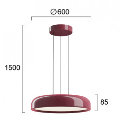 PAKABINAMAS LED ŠVIESTUVAS ALENSA D60 60W RAUDONAS pigiau