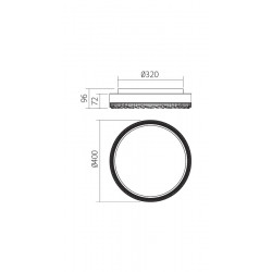 Lubinis LED ŠVIESTUVAS MONARCH D40 40W CCT JUODAS
