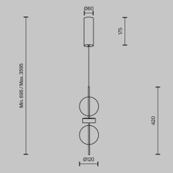 PAKABINAMAS LED ŠVIESTUVAS DOUBLE MOON 8W DŪMINTO STIKLO SPALVOS pigiau
