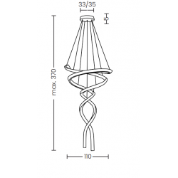PAKABINAMAS LED ŠVIESTUVAS SPARK SPIRAL D110 280W CHROMO SPALVOS pristatymas