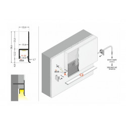 LED PROFILIS OMNI10 AC2 PRIGLAISTOMAS, 2M, ALIUMINIS pigiau