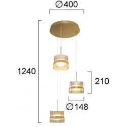 PAKABINAMAS LED ŠVIESTUVAS LUXE 3 34W ŽALVARIO | GINTARO SPALVOS pigiau