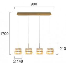 PAKABINAMAS LED ŠVIESTUVAS LUXE 4 46W ŽALVARIO | GINTARO SPALVOS kaina