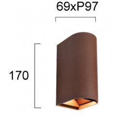 SIENINIS LED ŠVIESTUVAS AZORES 1 10W RUDAS kaina