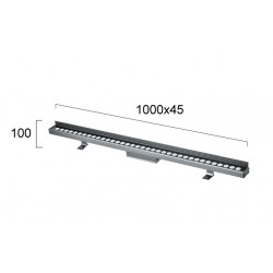 SIENINIS LED ŠVIESTUVAS MARVEL WALL WASHER L100 36W TAMSIAI PILKAS pigiau