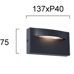 SIENINIS LED ŠVIESTUVAS VITA 9W TAMSIAI PILKAS pigiau