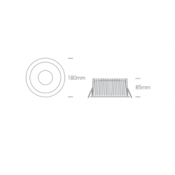 ĮLEIDŽIAMAS LED ŠVIESTUVAS 10140G/W/V 40W CCT BALTAS pigiau