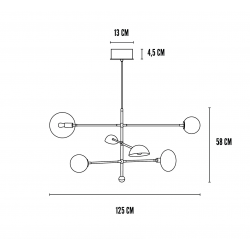 PAKABINAMAS ŠVIESTUVAS SAHN CHANDELIER L125 BRONZOS SPALVOS skubiai
