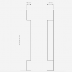 Sieninis LED šviestuvas Palermo 600 6,8W chromo spalvos skubiai