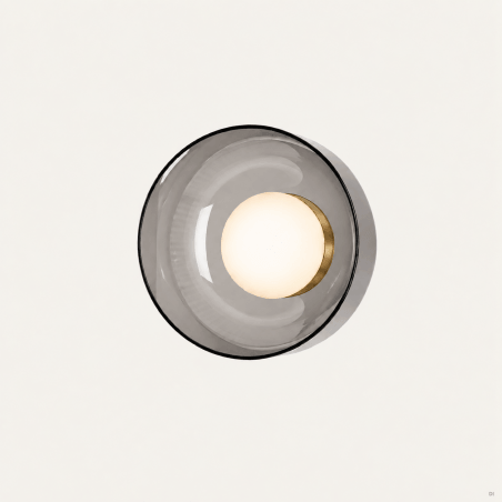 SIENINIS LED ŠVIESTUVAS AROMAS IPON 10W AUKSO | DŪMINTO STIKLO SPALVOS A1316/ORO/GREY