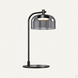 STALINIS LED ŠVIESTUVAS IPON 10W JUODAS | DŪMINTO STIKLO SPALVOS
