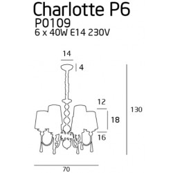 PAKABINAMAS ŠVIESTUVAS CHARLOTTE 6 CHROMO SPALVOS pristatymas