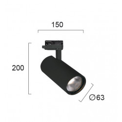 3PH LED šviestuvas NESTOR 15W LED JUODAS kaina