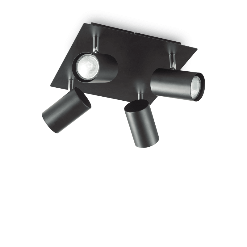 Šviestuvas lubinis SPOT PL4 BLACK IDEAL LUX 156781