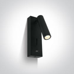Sieninis LED šviestuvas 46A/B/W JUODAS