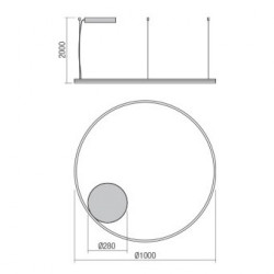 Pakabinamas LED šviestuvas orbit D100 JUODAS dimeriuojamas triac CCT kaina