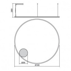 Pakabinamas LED šviestuvas orbit D150 JUODAS 3000K dimeriuojamas triac CCT kaina