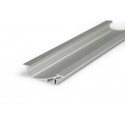 LED ĮLEIDŽAMAS PROFILIS FLAT8 H/UX, 1M, ANODUOTAS ALIUMINIS