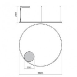 Pakabinamas LED šviestuvas orbit D120 JUODAS dimeriuojamas TRIAC CCT kaina