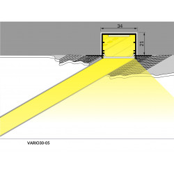 LED PROFILIS VARIO30-05 ACDE-9 PRIGLAISTOMAS, 1M, ANODUOTAS ALIUMINIS kaina