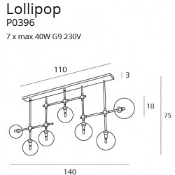 LUBINIS ŠVIESTUVAS LOLLIPOP JUODAS 7 kaina