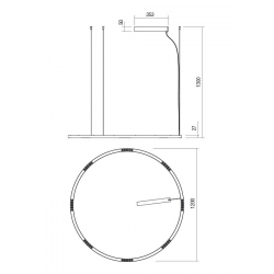 Pakabinamas LED šviestuvas UNION 68W D120 baltas