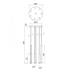 Pakabinamas LED šviestuvas Madison round cooper 8