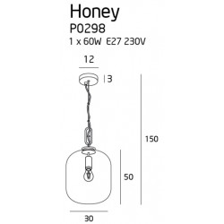 Pakabinamas šviestuvas Honey Fume M kaina