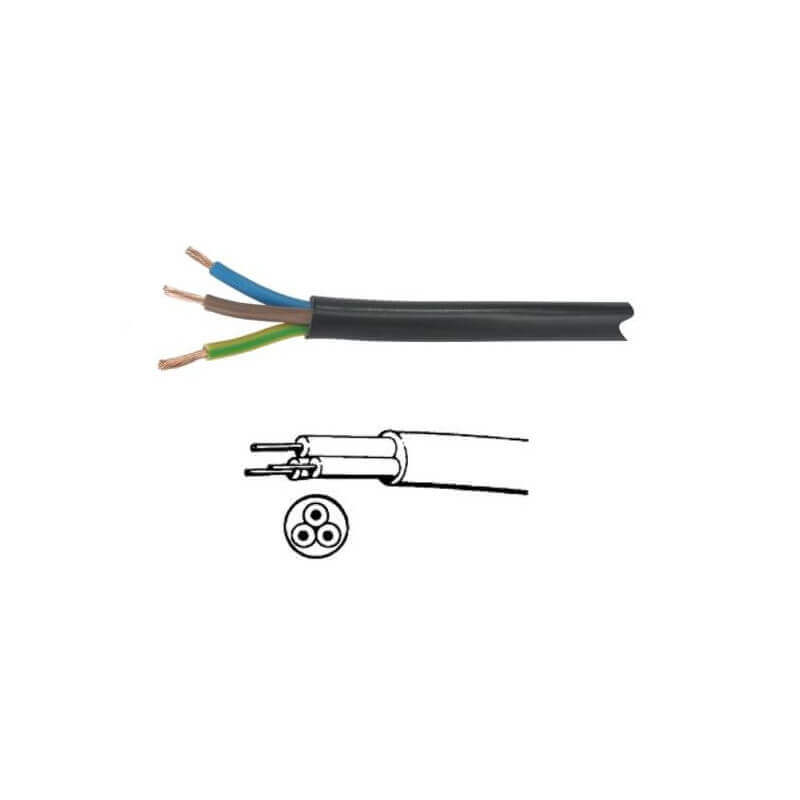 Kabelis juodas trigyslis Illumino PR-004-2G