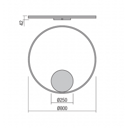 Sieninis - lubinis LED dimeriuojamas LED šviestuvas Orbit D60 3000K BALTAS INDIRECT DALI pigiau