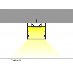 LED PROFILIS VARIO30-02 ACDE-9/TY PAVIRŠINIS, 3M, BALTAS kaina