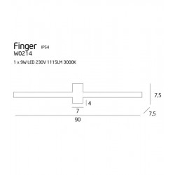 SIENINIS LED šviestuvas FINGER 9W BALTAS pigiau