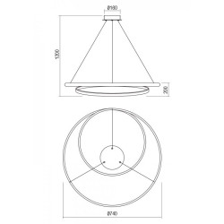 Pakabinamas LED šviestuvas Torsion D74 BALTAS kaina