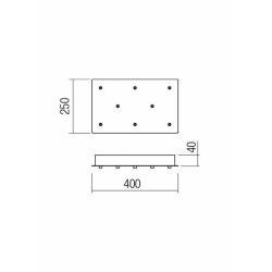 PAGRINDAS ŠVIESTUVAMS Rectangular 8 juodas kaina