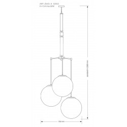 Pakabinamas ŠVIESTUVAS ARTU GLASS 3 D75 kaina