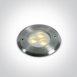 ĮLEIDŽIAMAS LED ŠVIESTUVAS BASEINAMS IR FONTANAMS 69066A/W 3W 3000K PILKAS