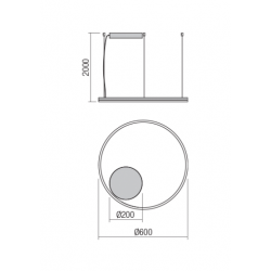 Pakabinamas dimeriuojamas LED šviestuvas ORBIT D60 3000K JUODAS TRIAC pigiau