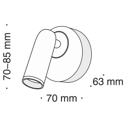 Sieninis LED šviestuvas MIRAX JUODAS round