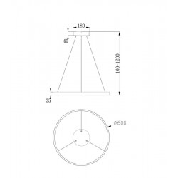 PAKABINAMAS LED ŠVIESTUVAS RIM 1 37W D60 4000K JUODAS