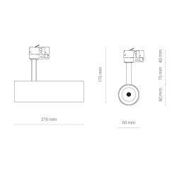 PROFILE sistemos LED šviestuvas MILO LED 15W JUODAS pigiau