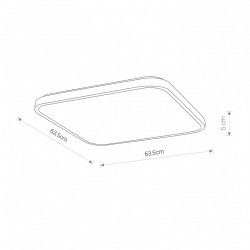 Lubinis LED šviestuvas AGNES square LED BALTAS 64W 3000K
