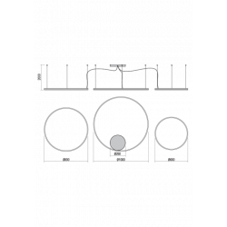 Pakabinamas LED šviestuvas orbit BALTAS 3 dimeriuojamas DALI CCT kaina